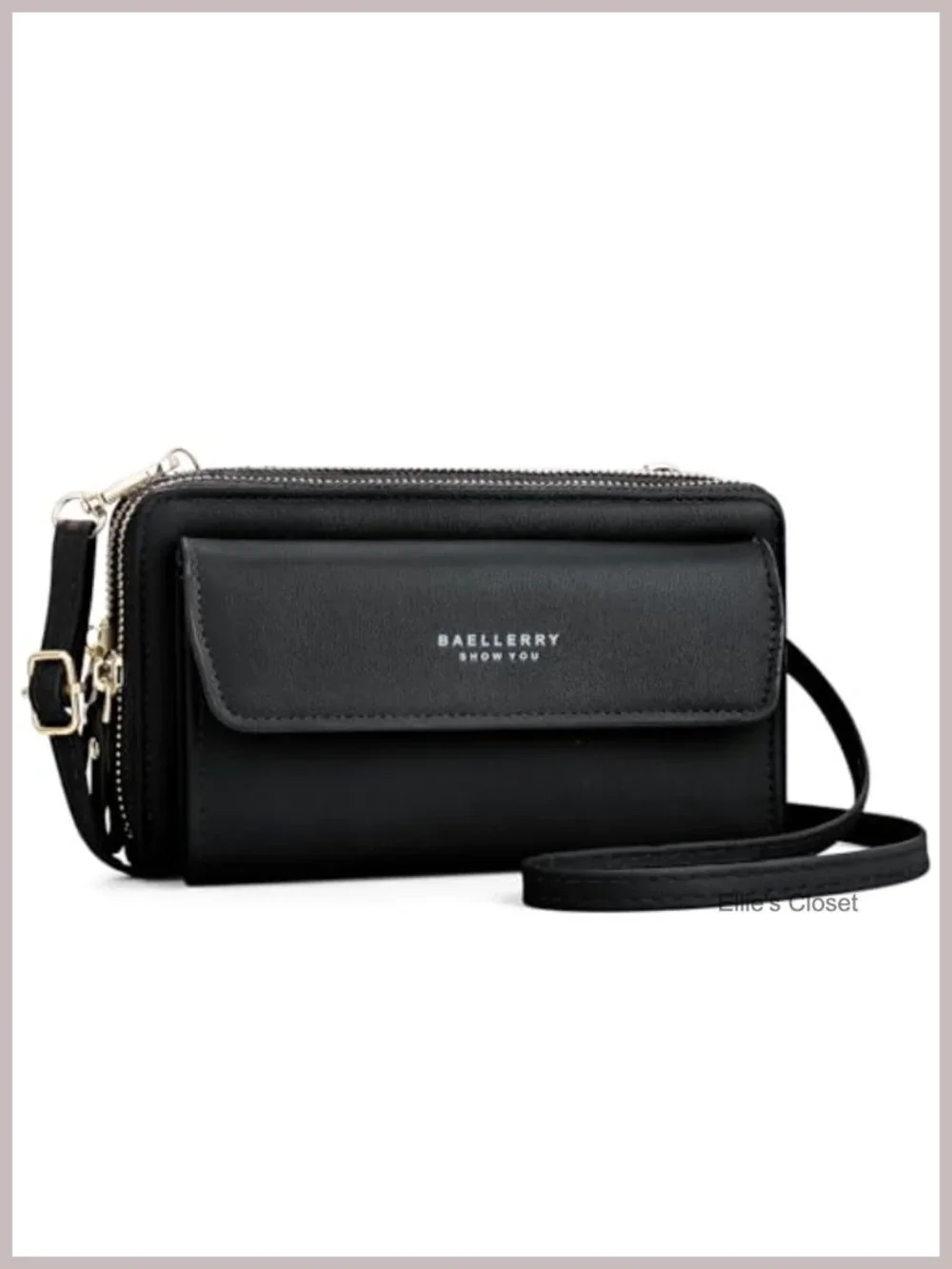 Vegan Leather Crossbody Wallet for Women, Small Shoulder Purse